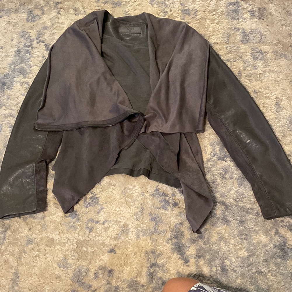 Grey suede and leather jacket size medium. Blank NYC brand